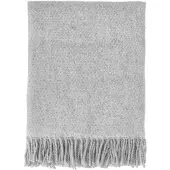 Scandi Living Sandstone wollen plaid 130x180 cm Lichtgrijs