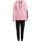 Adidas Dames Essentiële Logo French Terry Trainingspak Light Pink/Zwart
