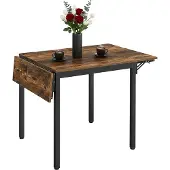 Relaxdays Eettafel, inklapbaar, voor 2 tot 4 personen, bruin-zwart