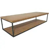 Balmani Life Edge enkel of dubbel tablet massieve teak met zwarte frame 150 x 50 cm
