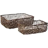 ERNST Mand 2 Stuks - Broodmanden Rotan Dark Brown - 340135