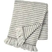 Scandi Living Tidal wollen plaid 130x180 cm Donkergrijs