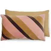 HK Living Striped velvet kussen 30x50 cm Sunkissed