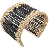 Behave – Armband – Zwart – Goudkleurig – Breed – Boho – Cadeau – Statement