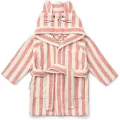 Liewood Lily badjas coral blush crème-de-la-crème streep 7-8 jaar