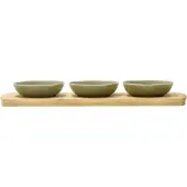 Villa Collection Shoku bamboe dienblad met 3 schalen Pure Green