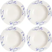 Scandi Living Havspil diep bord 23 cm 4-pak blauw-wit
