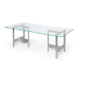 Ferm Living Lager eettafel 90x200 cm Glass-aluminium
