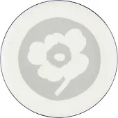 Marimekko Oiva Unikko bord Ø25 cm White-light grey-cobalt
