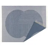 NJRD Circles wollen plaid 130x185 cm Blauw
