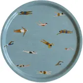 Fine Little Day Swimmers dienblad Ø38 cm Blauw
