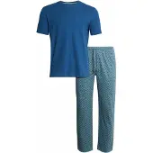 Marks & Spencer Pyjama lang blauw / azuur / donkerblauw