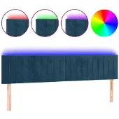 vidaXL Hoofdbord LED 180x5x78/88 cm fluweel donkerblauw