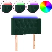 vidaXL Hoofdbord LED 83x16x78/88 cm fluweel donkergroen