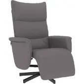 vidaXL Fauteuil verstelbaar met voetensteun kunstleer grijs