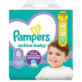 Pampers Active Baby Luiers Maat 6 (13-18 Kg) 56 Stuks