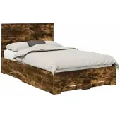 vidaXL Bedframe met lade Rook Eiken 120 x 190 cm Bewerkt hout