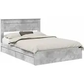 vidaXL Opbergbed met lade Beton Grijs 150 x 200 cm Bewerkt hout