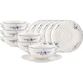 Villeroy & Boch Suppentassen mit Untertassen Vieux Luxembourg 260 ml Set van 6