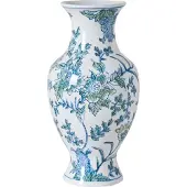 Beliani LLANES - Bloemenvaas - Wit/Blauw - Porselein