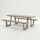 Vita Massa rechthoekige picknicktafel taupe