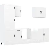 vidaXL 7-delige Keukenkastenset Kalmar bewerkt hout wit