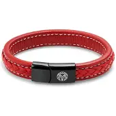 Lucleon Rode Retro Leren Armband