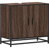vidaXL Wastafelkast 65x33x60 cm bewerkt hout bruin eikenkleur