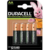 Duracell 057043 Oplaadbare Mignon AA-batterijen, voorbeladen, 2.500 mAh