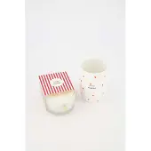 Zusss Cadeauset Koffiemok En Geurkaars Liebste Mama - Verjaardag - Cadeau Keramiek Wit / Rood