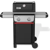 Weber Spirit E-210 - Gasbarbecue - Zwart - 2 Branders met 7,8 kW vermogen - Porselein geëmailleerde gietijzeren grillrooster - 2 Zijtafels - 2 Duurzame wielen - Kast met deur