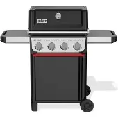 Weber Spirit E-410 - Gasbarbecue - Zwart - 4 Branders met 8,2 kW vermogen - Porselein geëmailleerde gietijzeren grillrooster - 2 Zijtafels - 2 Duurzame wielen - Kast met deur