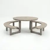Vita Massa ronde picknicktafel taupe