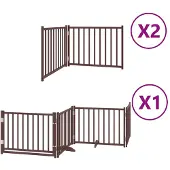 vidaXL Hondenhek inklapbaar 8 panelen 640 cm populierenhout bruin