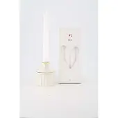 Zusss Cadeauset - Kandelaar Met Kaarsen - Verjaardag - Cadeau Keramiek Zand / Goud