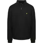Lyle & Scott katoenen loopback sweatshirt met 1/4 rits - zwart
