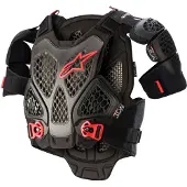 Alpinestars A-6, protector vest ,Zwart/Donkergrijs/Rood ,XL/XXL