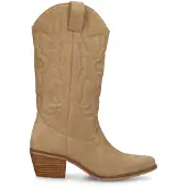 Manfield Beige suède cowboylaarzen | Maat 40