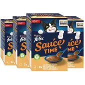 Felix 4x Kattensnack Sauce Time Kip & Kalkoen 6x40 gr
