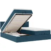 vidaXL Ottoman bed met matrassen 200x200cm fluweel donkerblauw