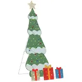 vidaXL Verlichte Kerstboom met 3 Geschenkdozen 2D Warm Wit Meerkleurig