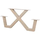Woood Tablo X-Vorm Poot Picknicktafel - Metaal - Zand - 70x142x13