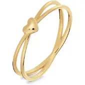 Glow 214.203258 Dames Ring Dubbel Hart 14 Karaat Goud Maat 58