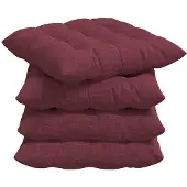 vidaXL Zitkussens 4 pcs Stof Wijnrood 40 x 40 x 6 cm
