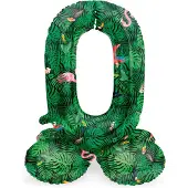 Folat - Staande folieballon Cijfer 0 Jungle Vibe - 41 cm