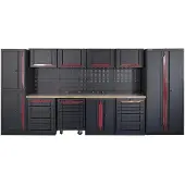 HBM expert modulair werkplaatssysteem, 17-delig, zwart rood