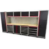 HBM professional deluxe modulair werkplaatssysteem, 16-delig, zwart blauw