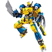 Sluban Bouwstenen - - Robot Super PR Mecha geel blauw - 525 stukken - Futuristische pantser - Compatibel met meerdere merken