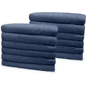 Eleganzzz Badstof Handdoek 100% Katoen 50x100cm - ocean blue - Set van 12
