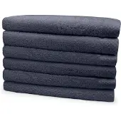 Eleganzzz Badstof Handdoek 100% Katoen 50x100cm - dark grey - Set van 6